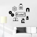 Size : 4 x 1 feet Sheet -Chemistry E= Mc Lab Science Physics School Wall Sticker Vinyl Art (Paste According to your Wall) for decor decoration lovers- Black color - Rising Arts. 