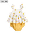 Summer Princess Baby Girls Clothing Set Cotton Newborn Baby Clothes Cute Toddler Girls Tops + Bloomer 2pcs. 