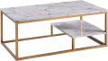Marble Texture Modern Rectangle Coffee Table with Storage Shelf and Easy-Clean Surface for Living and Dining Room Home Office, 16 Inch Height, Brass Gageds Mall Pakistan. 