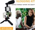 HOLD UP Vlogging Kit for YouTube, with Microphone and Light W64 Phone Tripod,Compatible with iPhone/Smartphone/Cameras. 