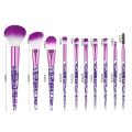 TYMO 10pcs Glitter Makeup Brushes Set Diamond Crystal Handle Blending Foundation Powder Eyeshadow Eyebrow Brush Beauty Make Up Tools. 