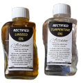 Combo Pack Of 2 - 1 Pc Linseed Oil And 1 Pc Turpentine Oil Plastic Bottle 120ml Each KS. 