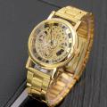 Men Luxury Steel Band Casual Skeleton Watch For Men. 