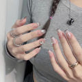 Douyin hand-worn nail art, nail film, French gradient cat's eye, high-quality nail stickers, finished products are detachable. 