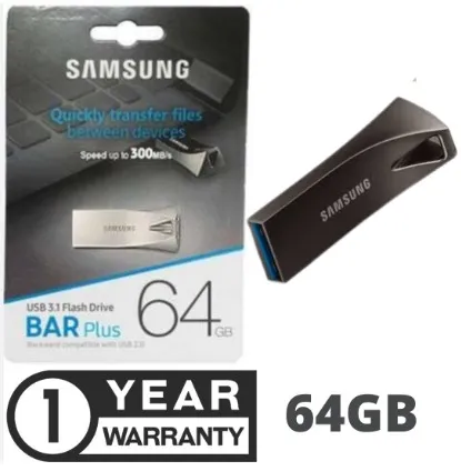 Samsung 64GB 100GB Flash Drive USB in Black color (+Type c OTG