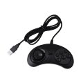 Gamepad Wired 6-Key Usb Game Controller Joypad For Sega Genesis / Md Pc / 2 Y1301 / Mac Mega Drive Black Plastic. 