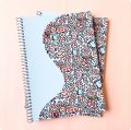 Cute Spiral Notebook A4, Doodle Curve | Lined Notebook | School, University Spiral Notebooks | College Spiral Writing Notepad | 200 Pages NoteBook | University writing book | Spiral Bind Copy |  Subjects | Subject Notepad | Best Notebook. 