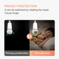 V380 Pro Indoor Bulb PTZ 2MP Wireless Light Bulb Camera For Home Safety, Featuring Motion Tracking, 355 Degree Pan Tilt, Two-way Call Audio And Alarm, With Automatic Tracking, Full-color Night Vision, And Two-way Audio To Ensure Your Home Safety. 