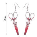 Drop Earrings Punk Style Horrible Blood Scissors Hook Earrings. 