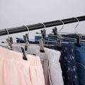 10Pcs Metal Trousers Hangers, Non-Slip Clips Hanger for Slacks Jeans Socks, Skirts Hangers with 2-Adjustable Clips. 