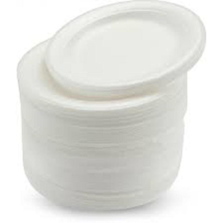 Disposable Foam Plates Pack of 100 pcs Medium-White