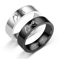 Stackable I Love You Hand In Hand Gestures BFF Friendship Flat Knuckle Jewelry Stainless Steel Dome Couple Ring. 