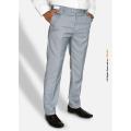 YBRAND-Pearl Gray Slim Fit Dress Trousers For Men-DP-1020. 