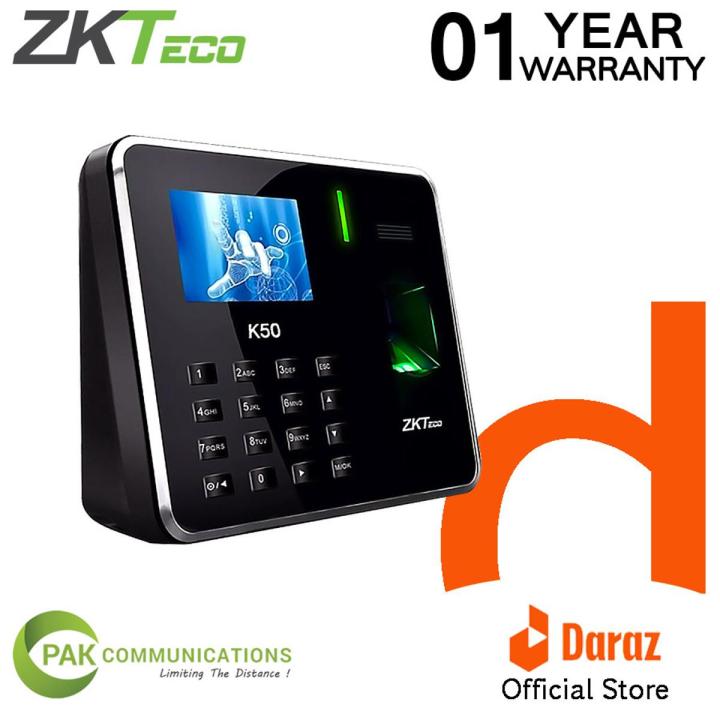 ZKTeco K50 Biometric Time Attendance Machine, Thumb Impression Device with Battery Backup