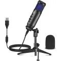 FANTECH MCX01 LEVIOSA Professional Condenser Microphone With RGB Illumination And Cardioid Polar Pattern USB XLR Cable With Table Stand. 