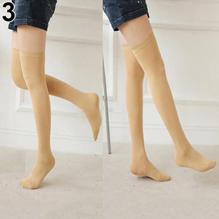 Women Pure Color Warm Over The Knee Thigh High Soft Socks Stockings Leggings