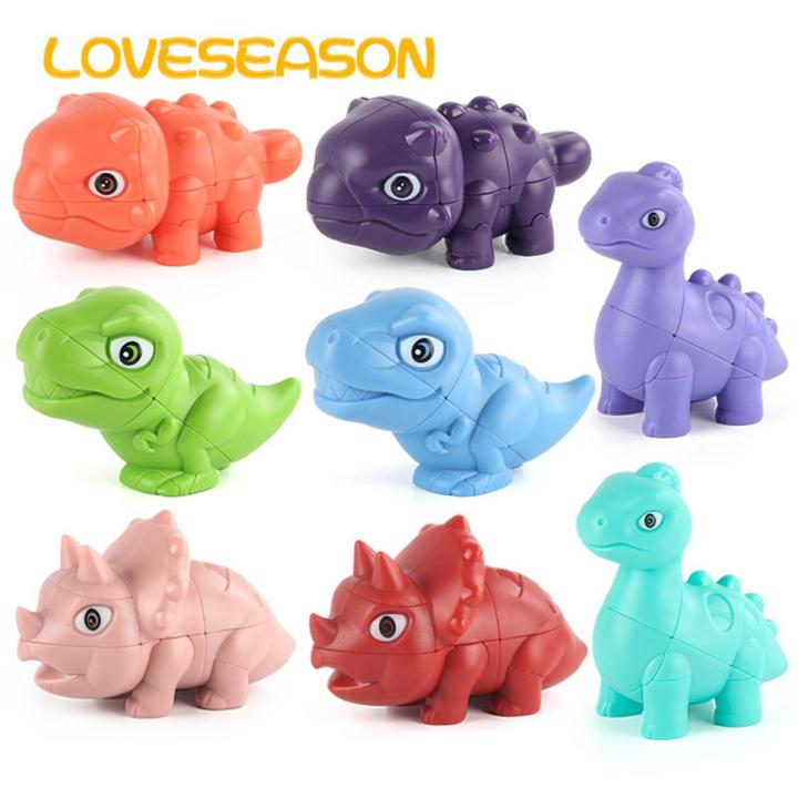 Loveseason Finger Cube Wear Resistant Animal Design Dinosaur Cube Toy