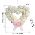 Home decor Heart-shaped wreath Delicate Pink White White rose wreath Heart-shaped Red Romantic Valentine's Day wreaths for Valentine's Day decoration Home decoration Wedding venue decor Gift for loved. 