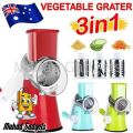 Vegetable Cutter - Manual Tabletop Drum Cheese Grater - 6 in 1 Vegetable Cutter Machine for Potato Onion Carrot Manual Cutting Machine - Drum Grater Manual Vegetable Cutter Slicer Kitchen.. 