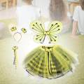 Butterfly Costume for Kids Girls Themed Party Role Festival Headdress Four Leaf Butterfly. 