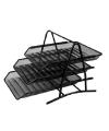 Heavy Duty Metal 3 Tier Desktop Document Letter Tray, Black. 