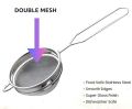 Multi uses Stainless Steel Double Mesh Tea Strainer I Chai Chalni I Coffee Strainer I Tea Filter I Juice and Oil Filter with Wire Handle and Stainless Steel Double Jali. 
