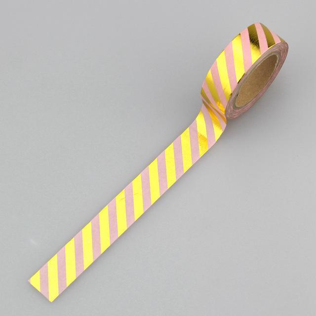 Stripes Gold Foil Pink Washi Tape