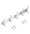 Wall Mounted Cloth Hanger - 5 Hooks - Silver. 