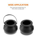 24 Pack Plastic Black Witch Candy Bowls Cauldrons,Pot with Handle ,for Halloween, Easter, St Patrick's Day Party Favors. 