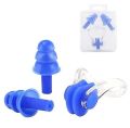 Swimming Ear Plugs & Nose Clip Set – Waterproof, Soft Silicone, Reusable for Pool Training. 