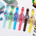 [Glamorous] New Spider-Man Watch Luminous Glow Plastic Cartoon Watch Boy Child Quartz Watch. 