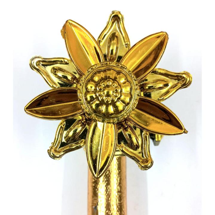 CURTAIN ROD ENDS FLOWER SHAPE ,PACK OF 4,F09-25MM ROD END FLOWER IN GOLDEN COLOUR