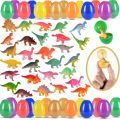 20 Easter Eggs with Dinosaur Toys (10 Eggs + 10 Dinosours) Easter Basket Stuffers Easter Party Favors for Kids Easter Egg Hunt Filler Classroom Prizes. 