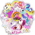 10 Pcs/Pack Unicorn Series Children's Cartoon Waterproof Stickers for Laptop TV Fridge Skateboard Guitar Car. 