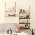 Wall Hanging shelf original wood 1 2 3 & 4 Tier Rope Hanging Shelf Wall Hanging Shelf, , Decorative piece By Padini Collection. 