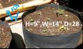 Grow Bags (Pots) for Plants, Vegetables, and Flowers-Black H 9",W=14",D=28". 