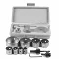 Carbon Steel Hole Saw Cutter Set with Carrying Case - Circular Round Drill Bit, 11 Pcs Hole Saw Bit Set. 