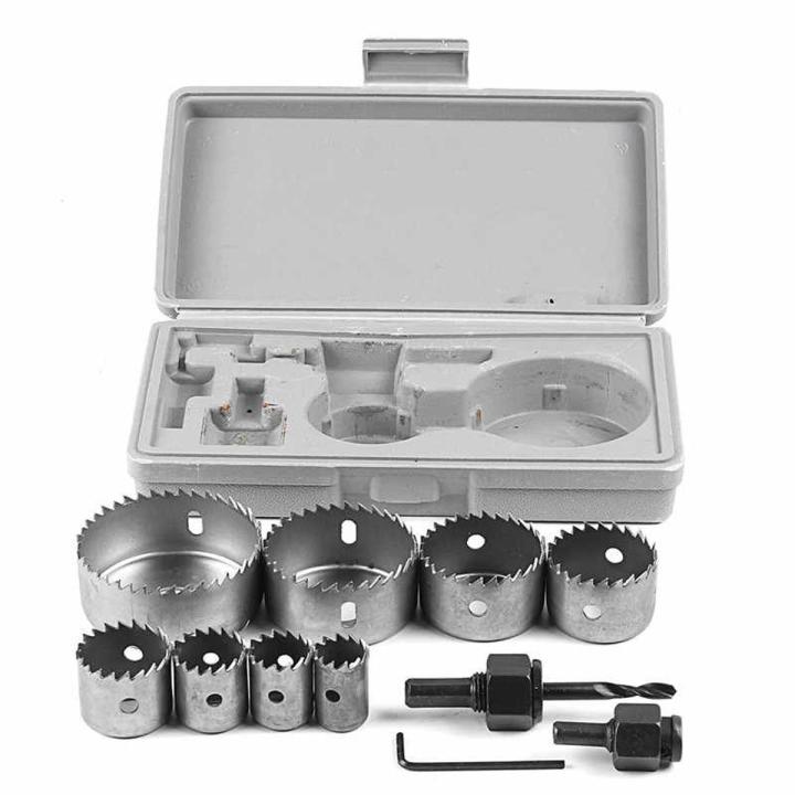 Carbon Steel Hole Saw Cutter Set with Carrying Case - Circular Round Drill Bit, 11 Pcs Hole Saw Bit Set