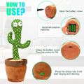 Dancing Cactus Mimicking Toy,Talking Repeat Singing Sunny Cactus Toy 120 Pcs Songs for Baby 15 seconds Record Your Sound Sing+Dancing+Recording+LED Toddler Toys Easter Basket Stuffers Gifts for Kids Autism Toys for 3 4 5 6+ Year Old. 