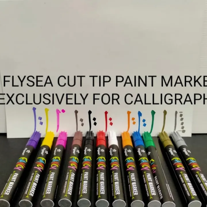 Professional%20Flysea%20Calligraphy%20Cut%20Paint%20Marker,%20Set%20of%2012%20-%20Image%205