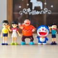 5Pcs/Lot Anime Cartoon Kawaii Doraemon Nobita Nobi Minamoto Shizuka PVC Action Figures Collectible Model Toy Doll Kids Gift. 