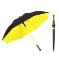 Long Handle Folding Waterproof Full Fiber Straight Golf Umbrella thickened color matching Handle High-End Business Umbrella - Yellow & Black. 