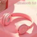 Y08 [Good Quality]  Wireless Bluetooth Headphones On-Ear Headset HIFI Stereo Macaron with Mic. 