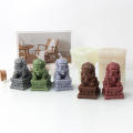 Stone Lion Candle Silicone Mold Handmade Ball Lion Statue Plaster Sugar Cake Mould Home Decor Office Ornaments. 