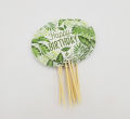 HAPPY BIRTHDAY JUNGLE THEME CUPCAKE TOPPERS PACK OF 10 CUPCAKE TOPPERS. 
