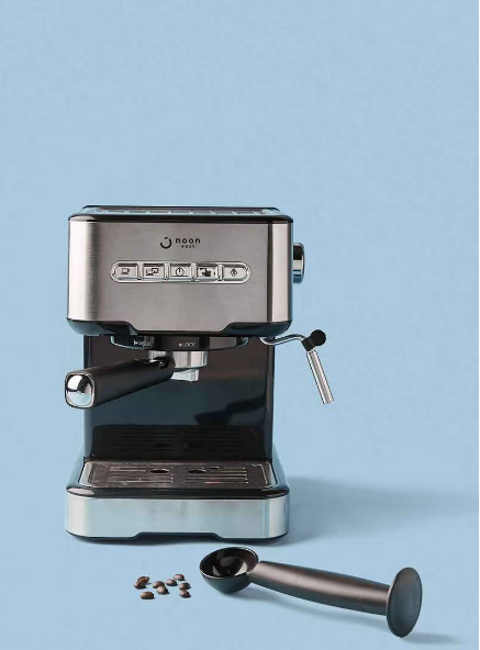Noon Espresso Coffee Machine - 15 Bar 850W CM5403D-GS Black/Silver ...