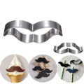Stainless Steel Mustache Fondant and Cookie Cutter 2Pcs Set Perfect for Precision Cutting and Shaping. 