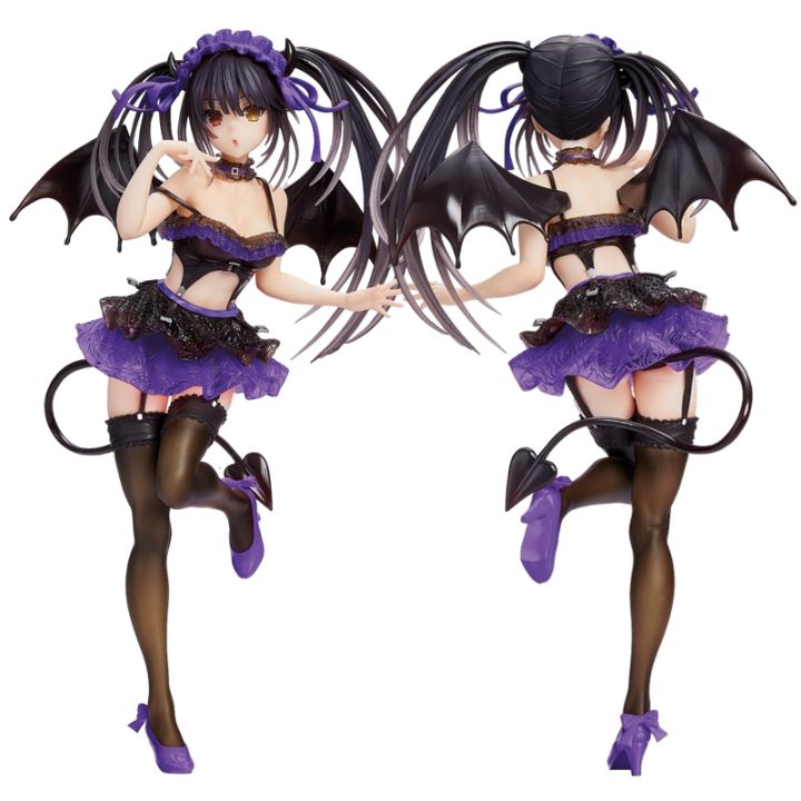 SAKURA 21cm Coreful DATE A LIVE IV Anime Figure Purple Devil Kurumi Tokisaki Action Figure PVC Adult Collection Model Doll Toys