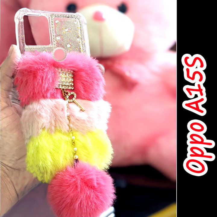Oppo A15S Back Cover Case - Ladies Fancy Phone Cover for Girls - Light Multicolor