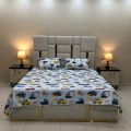 Beddy's Studio Anti-allergic Soft Cotton Printed Cars & Trucks Design Kids Bed Sheet Set With Pillow Cases  Colorful Bedsheets For Kids. 